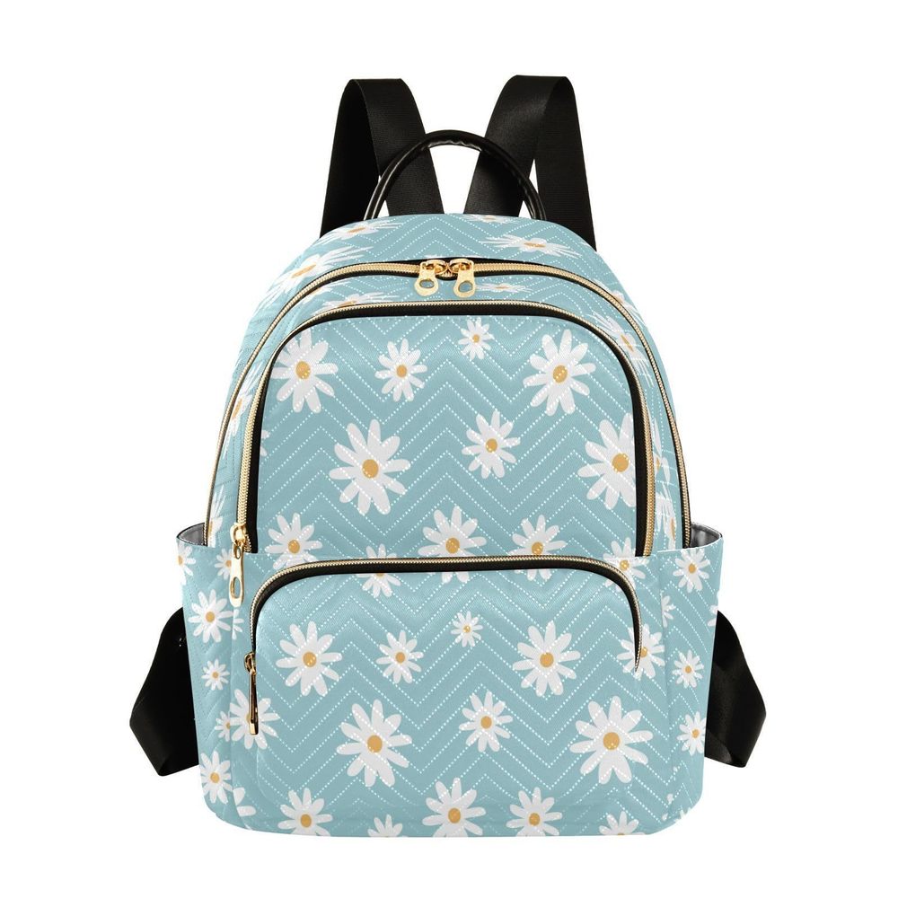 Fashion Backpack Mini Backpack Purse Casual Daily Backpack Cute White Daisy🕷